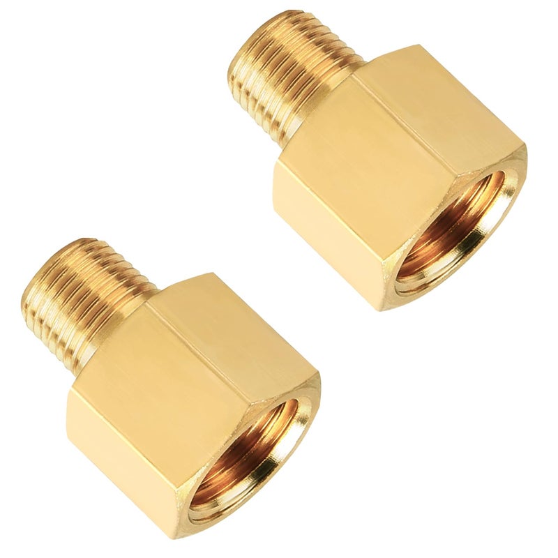 SUNGATOR 1/8 Inch Male x 1/4 Female NPT Reducer, Brass Pipe Fitting Adapters, 1/8'' Male to 1/4'' Female NPT Reducer Adapters, Brass Pipe Extension Connectors, Pack of 2 - Image 1